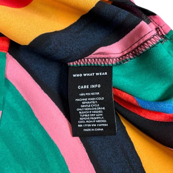 Who What Wear Multicolor Stripe Button-Down Blouse – Size XS (Y2K 90s Vibe) - Picture 5 of 9
